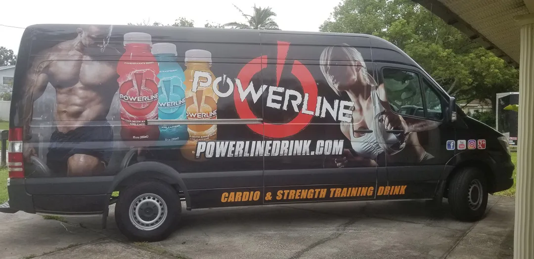 Van wrap for Powerline Drink