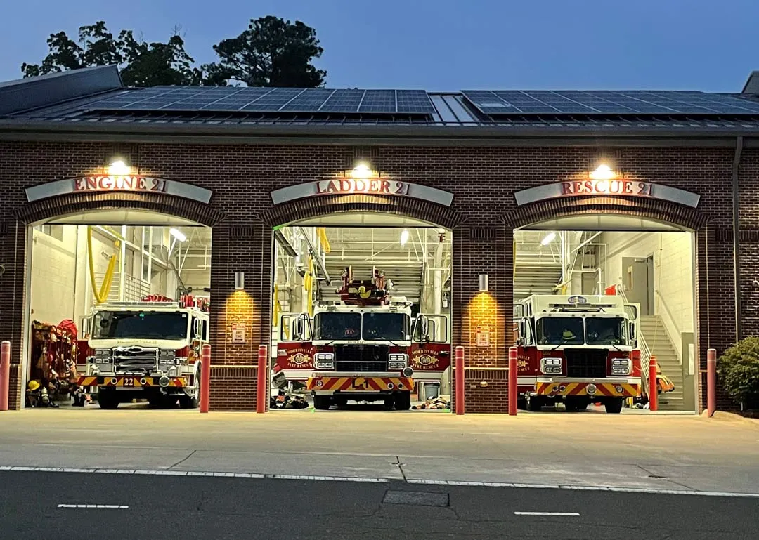 Building lettering on fire station