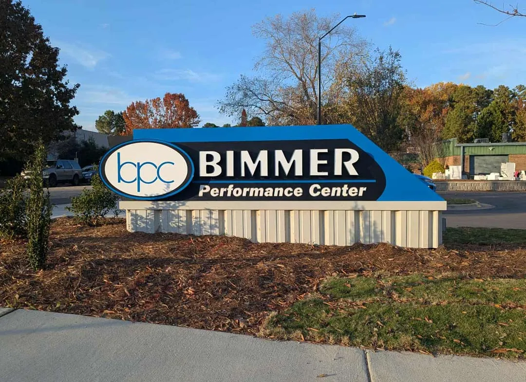 Lit ground sign for Bimmer Performance Center