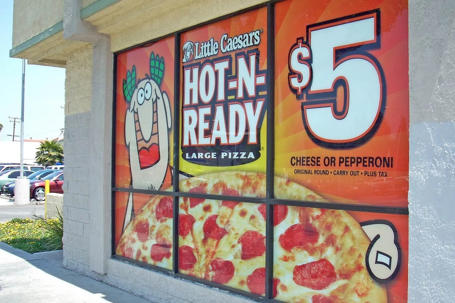 Full window graphics for Little Caesars