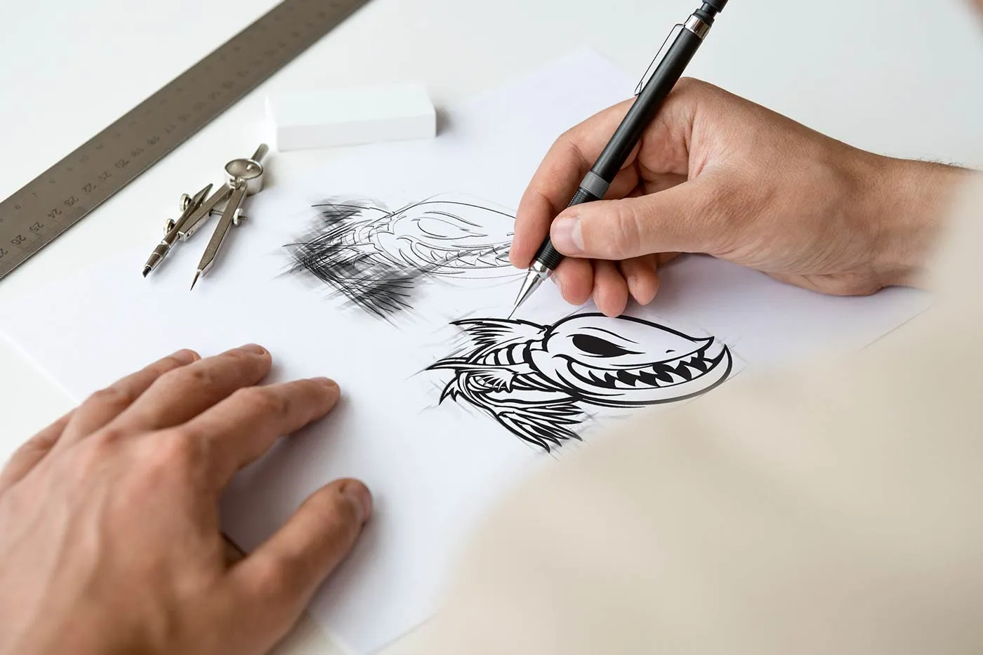 Hand-drawn logo sketch for Ogden