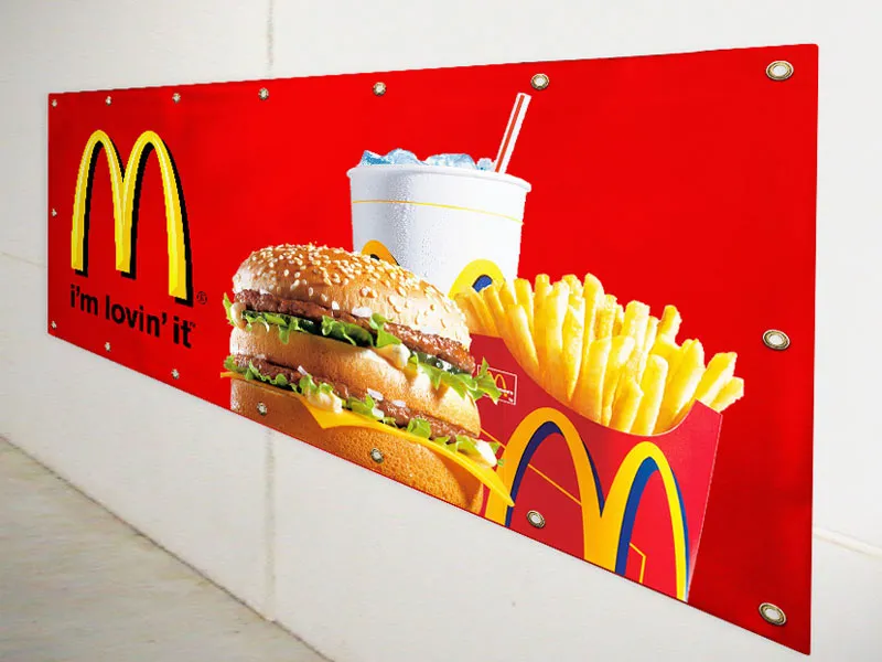 Printed panel mounted on wall for McDonald's