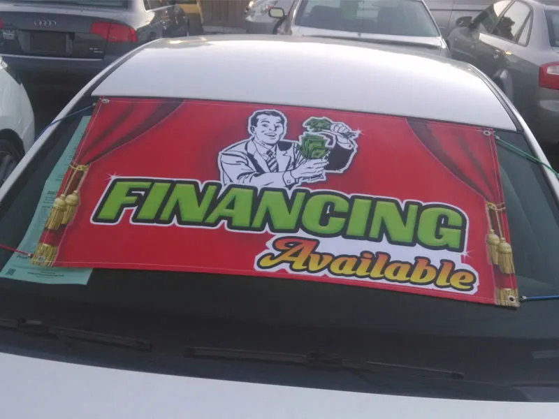 Financing Available windshield banner